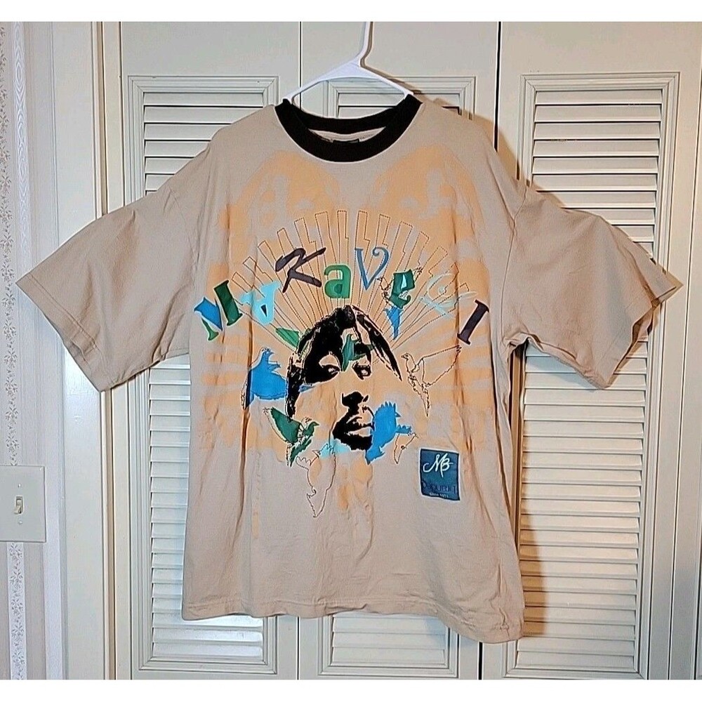 Vintage 2Pac Tupac Rap T Shirt XXL Makaveli Branded Shakur Hip Hop Y2K Blokecore